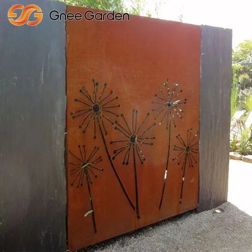 „Corten Steel Rusty“ metalo ekrano kiaulpienių ornamento lenta