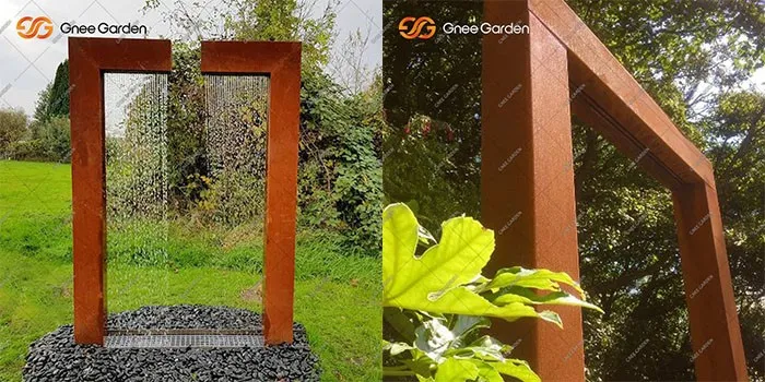 Corten Water Feature with Cascading Waterfall Design Corten Water Feature with Cascading Waterfall Design