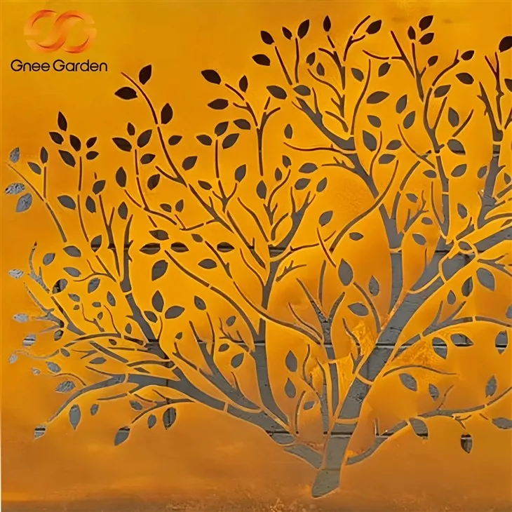 Lazeriu supjaustytų žievės plieno ekranai, skirti kiemui